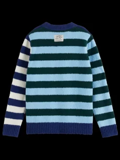 Discount YARN-DYED STRIPED SOFT YARN PULLOVER Kids/BOY Knitwear