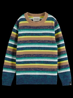 Discount YARN-DYED STRIPED STRUCTURED PULLOVER Kids/BOY Knitwear